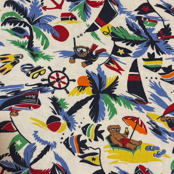 Polo Ralph Lauren Classic Fit Shirt Polo Bear Surf Nautical AOP Size Large - Picture 4 of 8